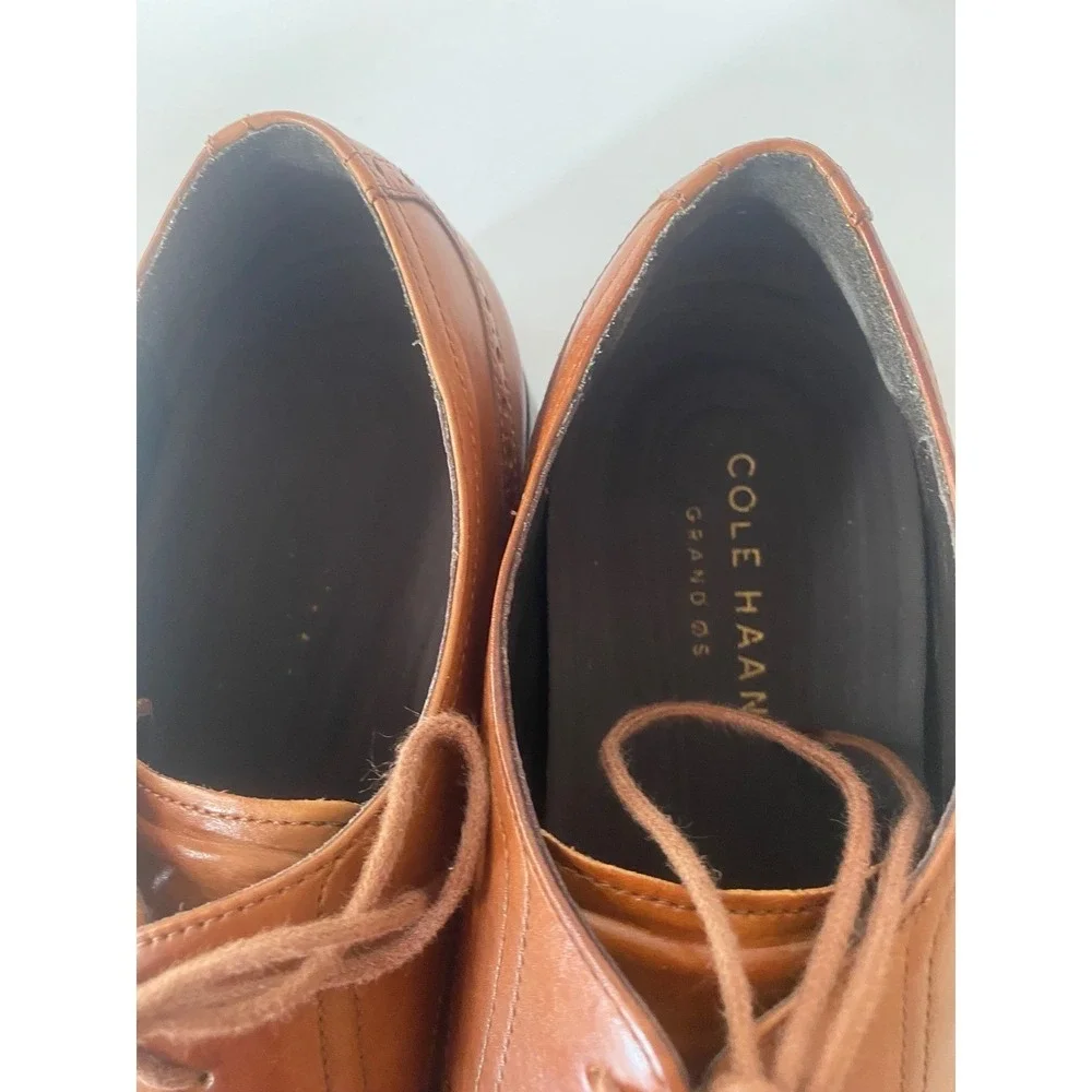 Cole‎ Haan shoes Sz 12 Grand OS brown  British Tan Leather Cap Toe Brogue Oxford